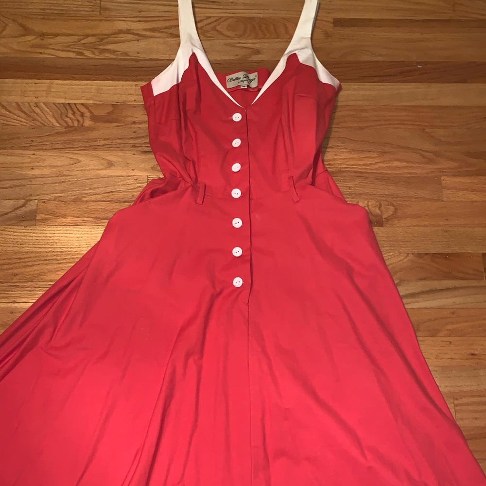 Bettie Page by Tatyana Red & White Swing Dress